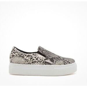 Qupid Sneakers Snake Print Platform Slip On Shoes Royal 02C Sz 8 Beige Brown‎